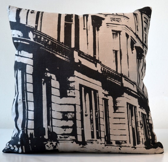 Items similar to Stone and Black Tenements Glasgow Cushion on Etsy