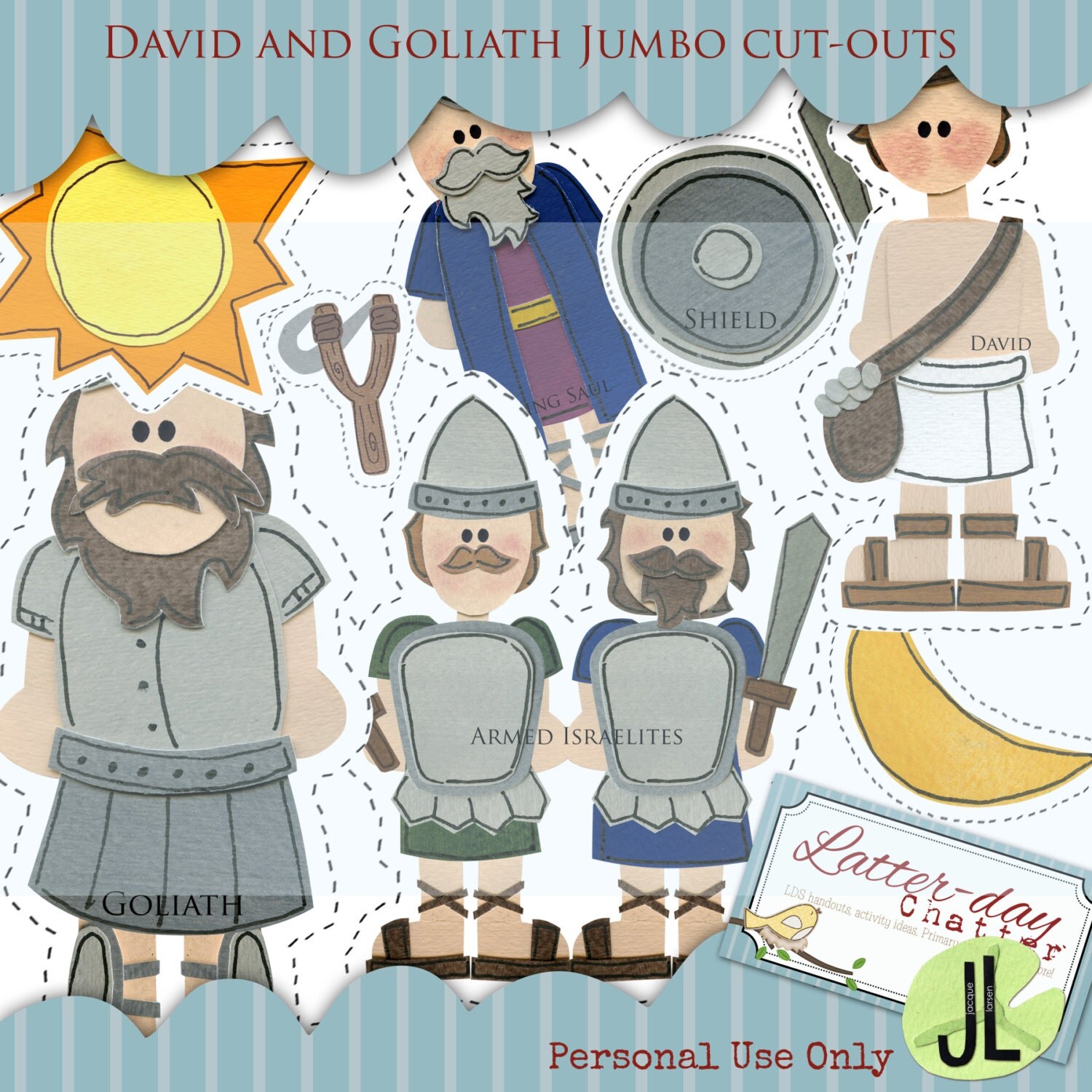 David and Goliath Jumbo Cut-outs by LatterdayChatter on Etsy