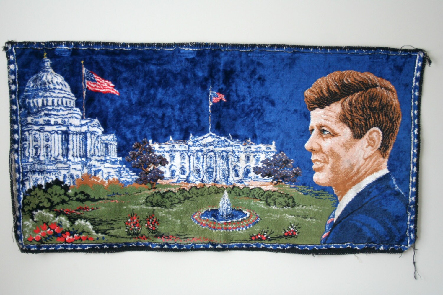 Vintage JFK Tapestry John F. Kennedy Tapestry Vintage