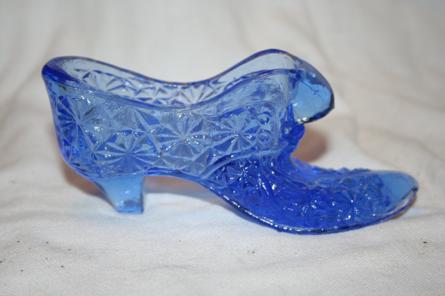 Blue Glass Shoe/Boot Made in Taiwan