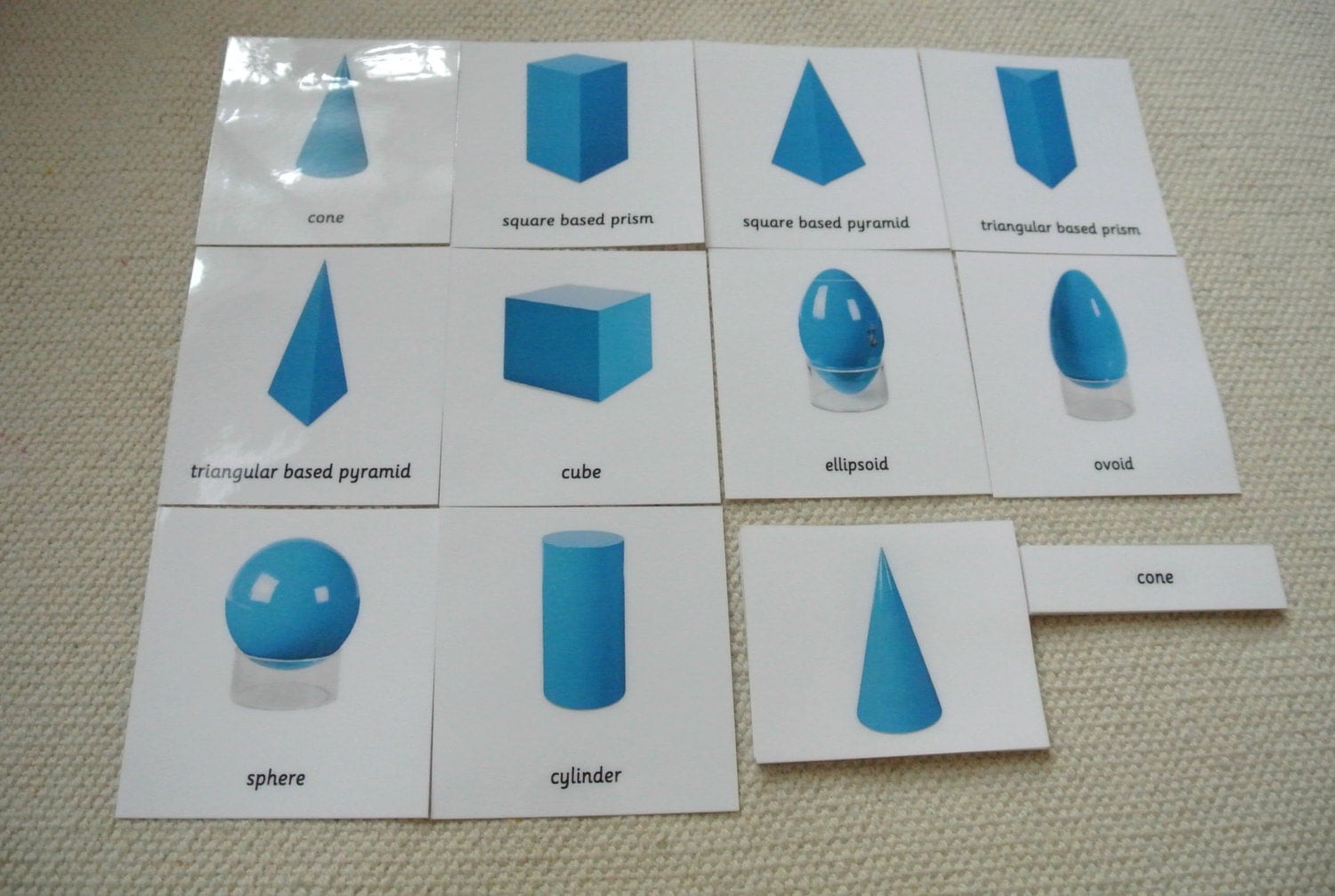 Montessori Geometric Solids 3 Parts Cards