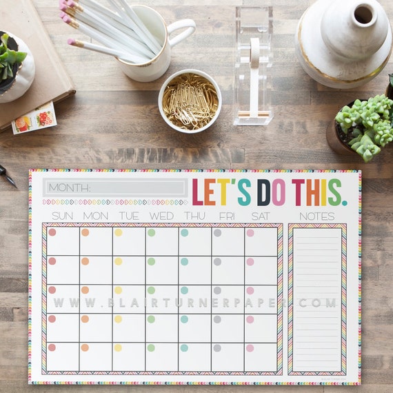 Monthly Calendar Desk Pad Colorful Chevron Monthly calendar desk pad colorful chevron