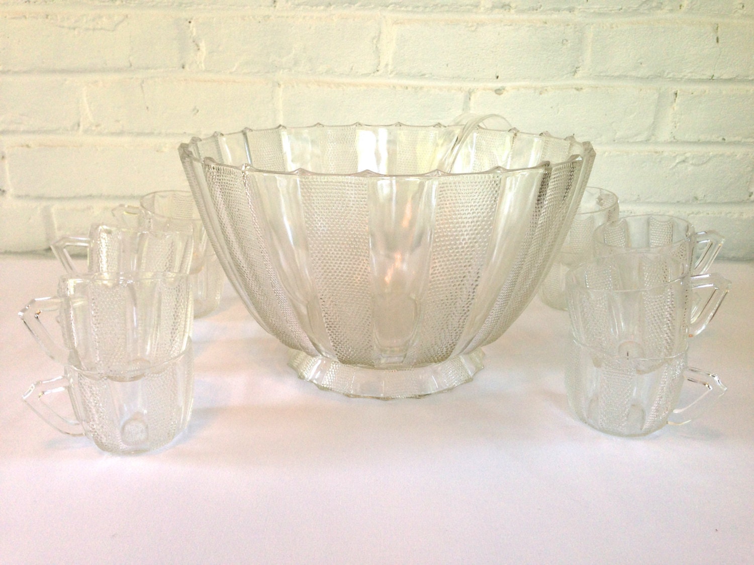 Glass Co Dew Drop Punch Bowl Set