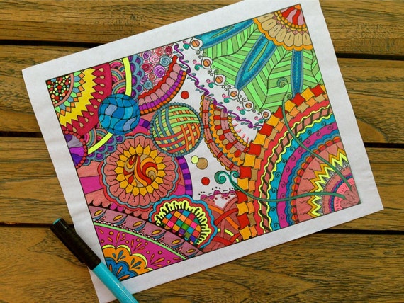 Items similar to Zentangle Coloring Page Printable - Instant Download