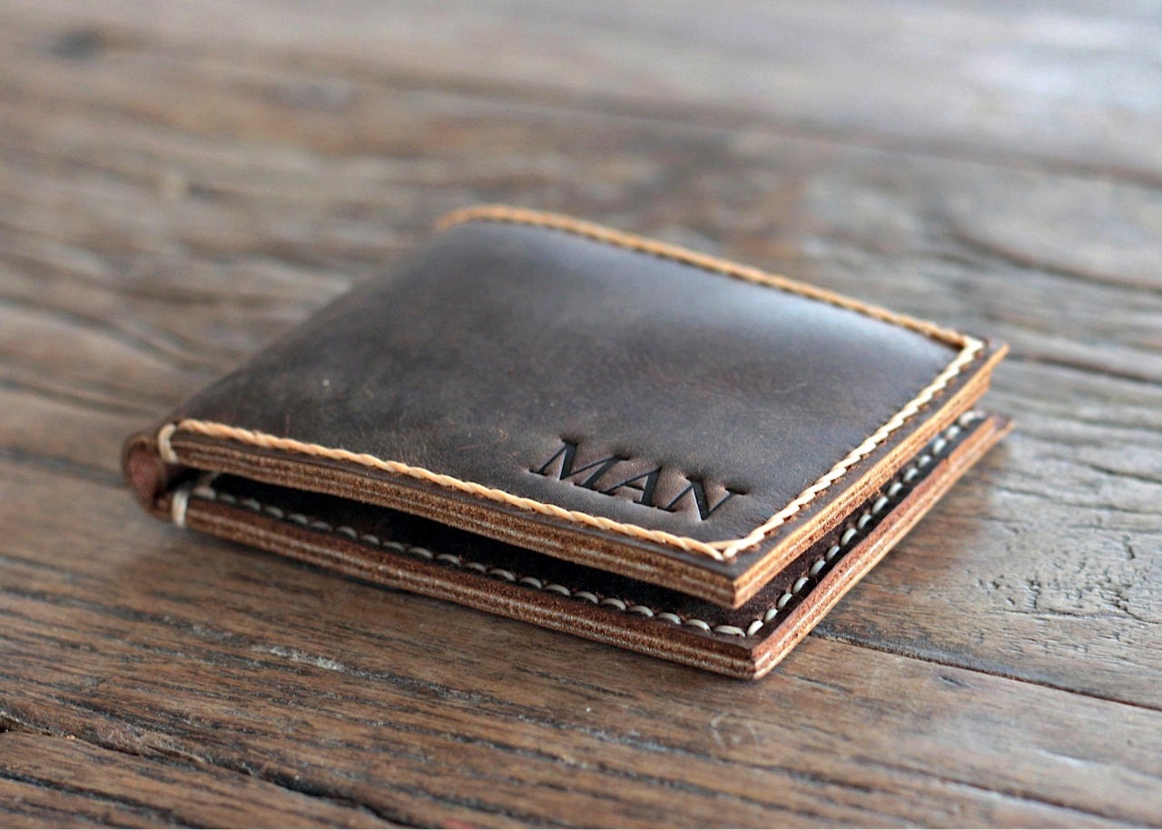Wallet Personalized Men&#39;s Leather Bifold Wallet by JooJoobs