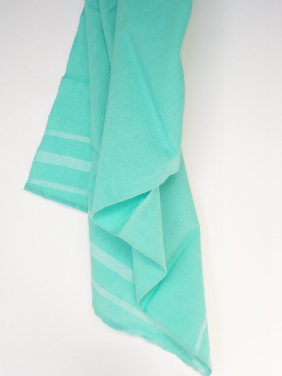 Mint Tea Towels Set 2 Aqua Mint Cotton Handwoven Eco