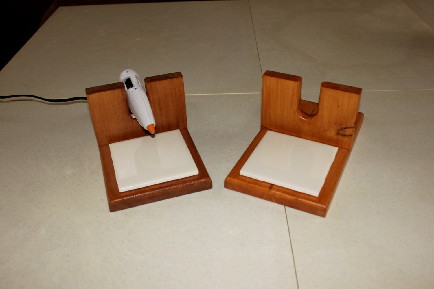 Crafter / Floral Hot Glue Gun Holder / Stand Hand Made in the