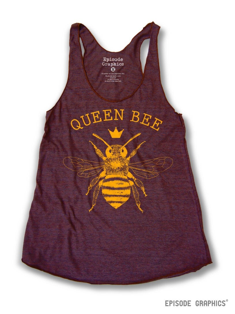 Queen Bee Print Tri Blend Racerback Tank Top by EpisodeGraphics