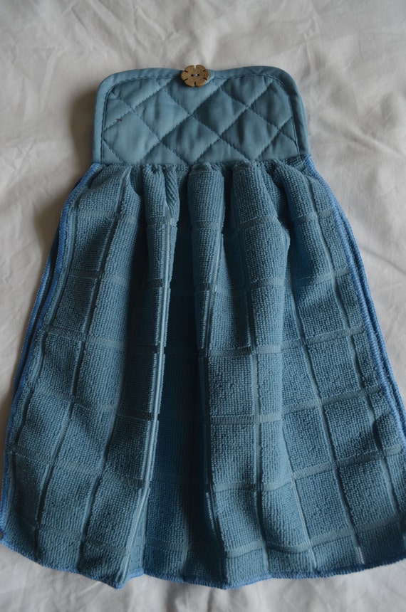 Oven Door Hanging Towel Pot Holder and Hand TowelBlue