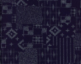 Indigo Fabric Patchwork Tone on Tone, Japanese Indigo Cotton Quilting Fabric by the half yard AP1310-22