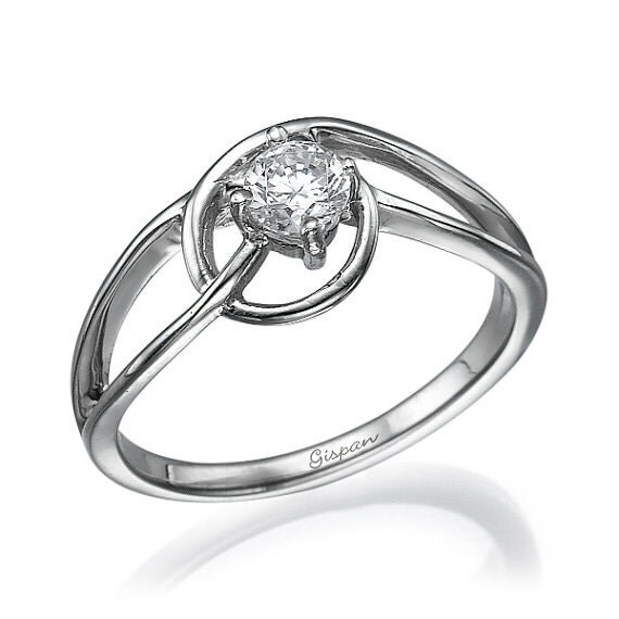 Handmade Engagement Ring 14K White gold Moissanite engagement ring ... Handmade Engagement Ring 14K White gold Moissanite engagement ring ...