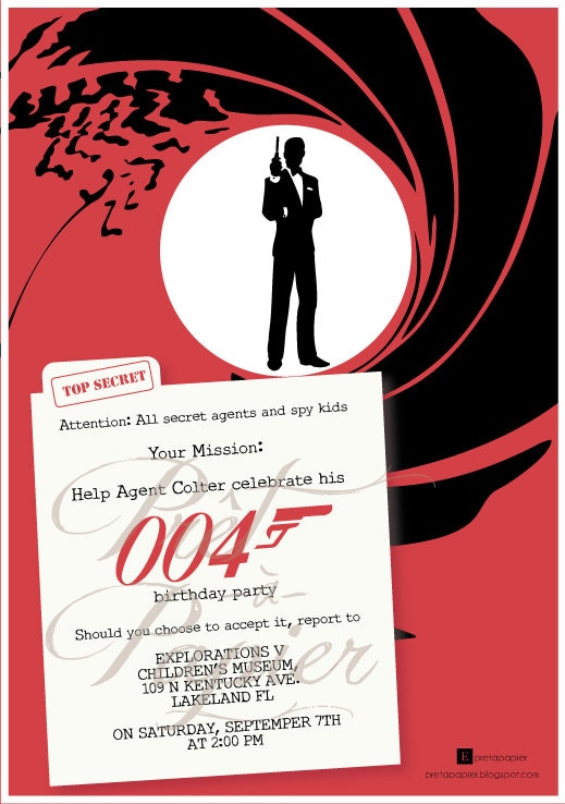 James Bond Theme Invitations 9