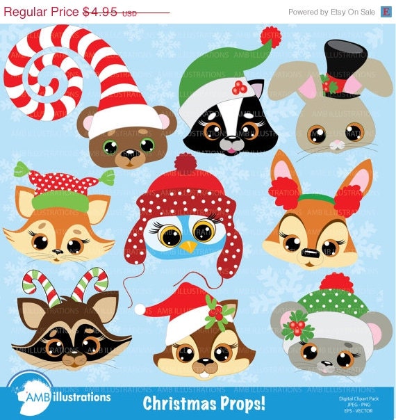 80% OFF Forest Animals clipart, Christmas clipart,clipart, vector graphics, commercial use, digital clipart, instant download AMB-504 Il_570xn