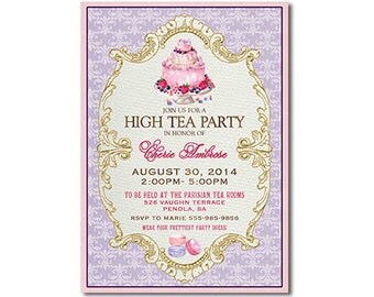 Marie Antoinette High Tea Invitation French by WestminsterPaperCo