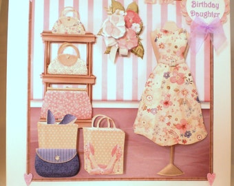 Boofle Geburtstagskarte Für Tochter – Mit Herz-Wimpelkette, Goldfolie, 14,9x22,9 Cm