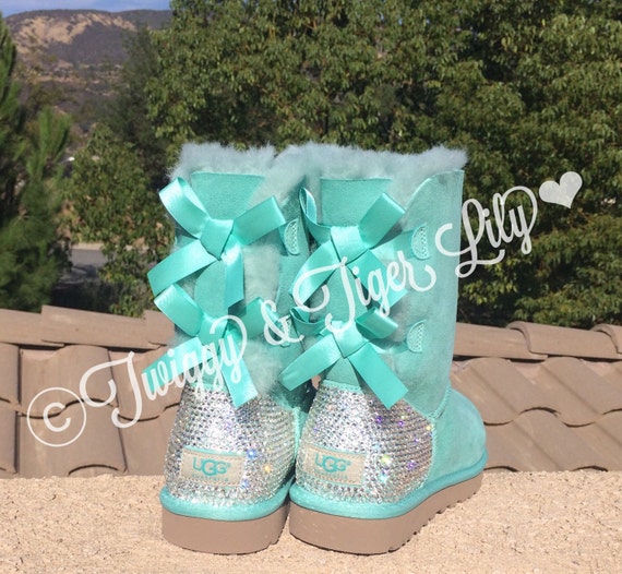 turquoise uggs with bows