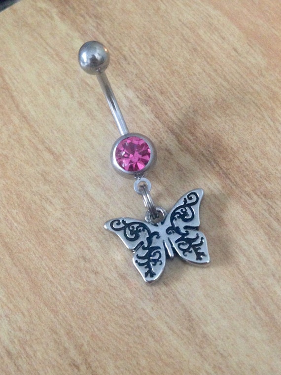 Butterfly Belly Ring Butterfly Jewelry by CountryOutlawDesigns