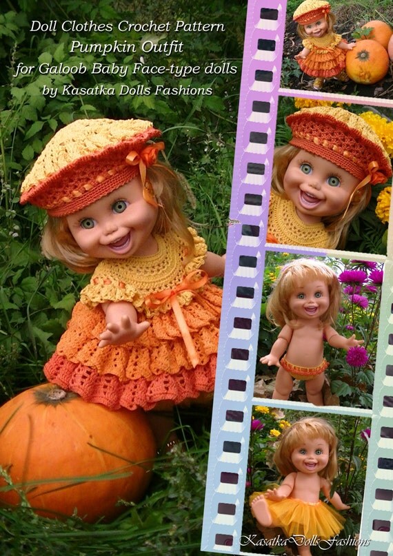 tutu pattern baby crochet for By Baby dolls Kasatka for Galoob Crochet Pumpkin Face Pattern Doll