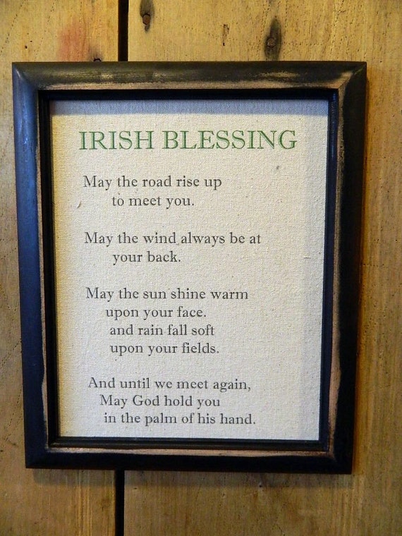 Irish Blessing Print Vintage Black Frame Customized