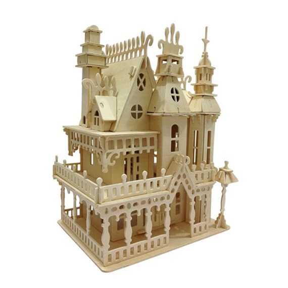 Miniature Dollhouse 3D Wooden Puzzle House Model DIY Toy House