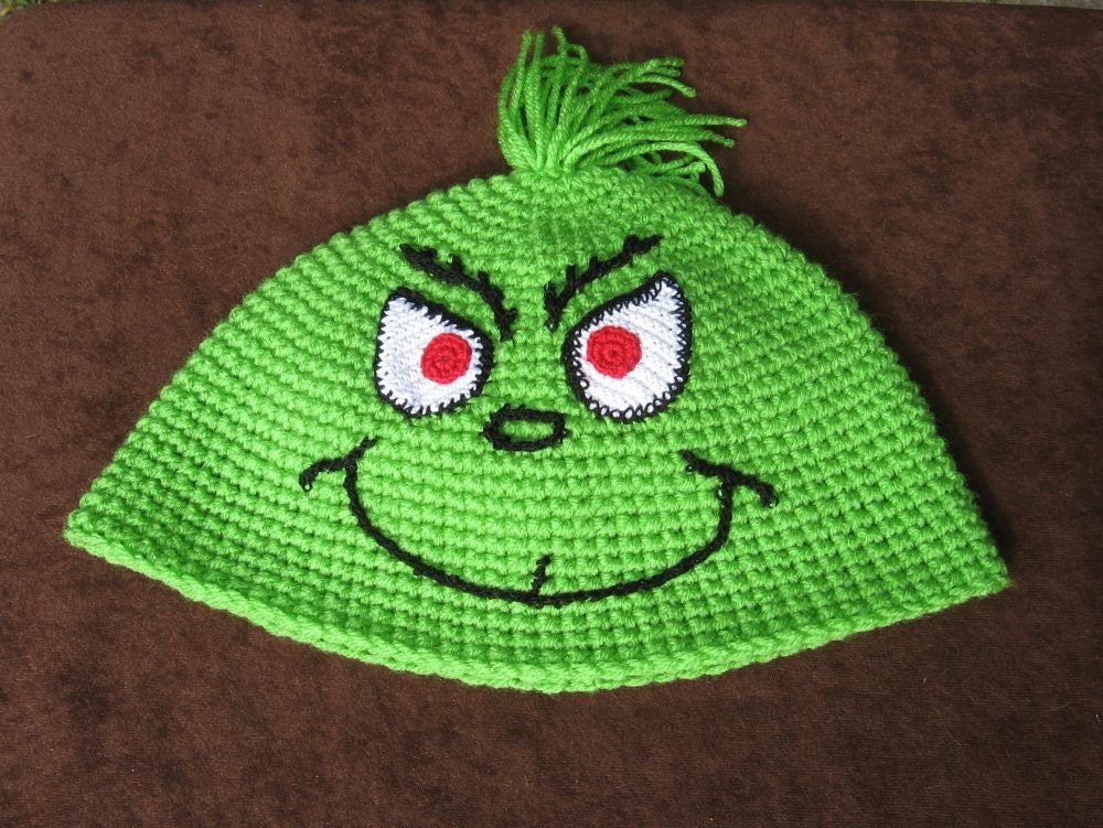 Crochet Grinch Hat Beanie by on Etsy