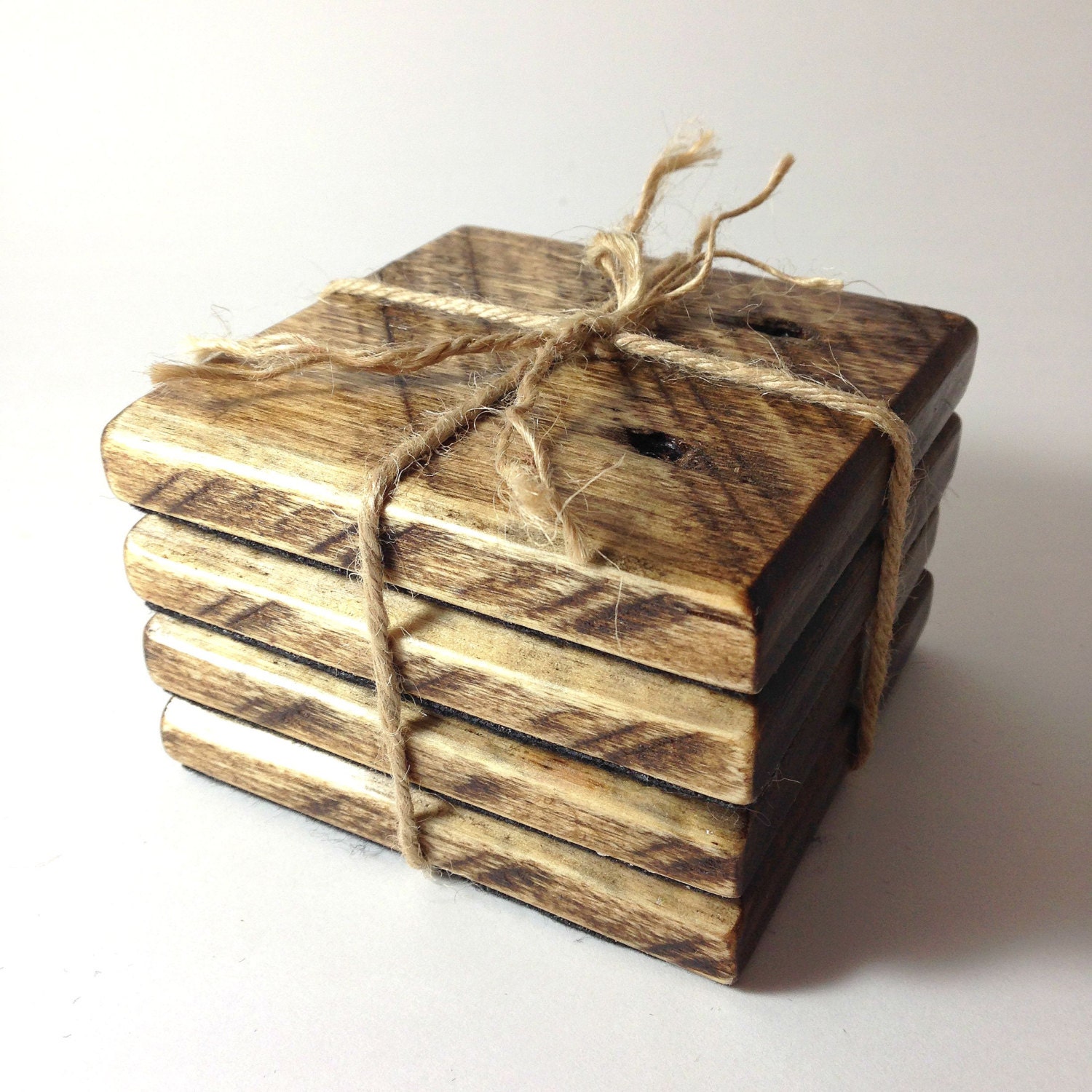 Reclaimed Pallet Wood Beverage Coasters set by MadRavenWoodworks