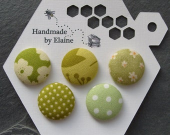 Red - 1.5cm Handmade Fabric Small Button (Set of 12) 04