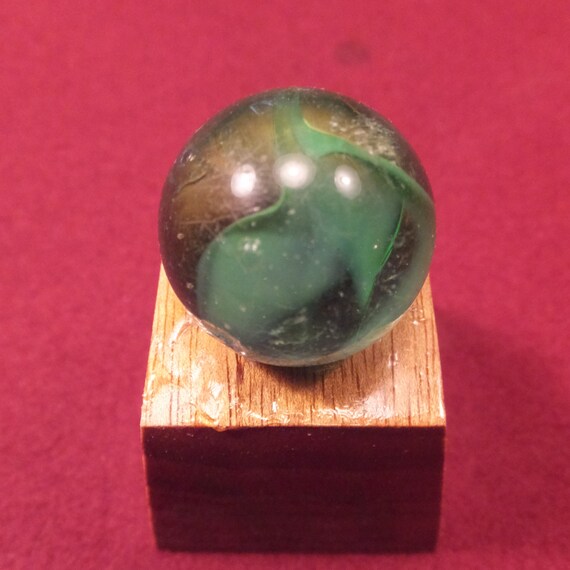 Antique Hand Blown Marble With Hand Crafted Butternut