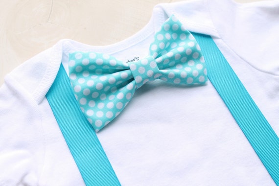 Baby Boy Outfit Baby Bow Tie and Suspenders by CrestlineCreatives