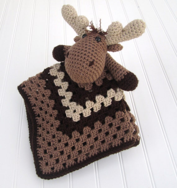 MADE TO ORDER Crochet Moose Lovey Security by SugarandSpiceKate