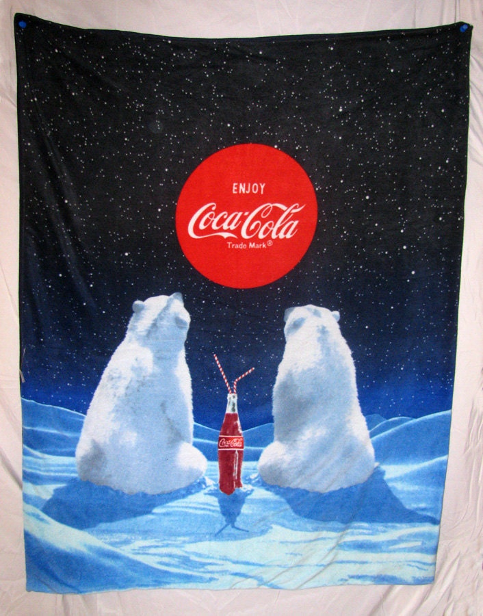 CocaCola Polar Bears Fleece Throw Blanket