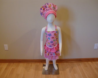 Children's Adjustable Apron and Hat Set