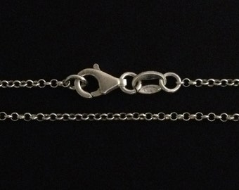 Sterling silver necklaces chain rolo 16 18 20 22 24 26 28 30inch - Dainty necklace rolo chain 1.5mm - silver necklace finished made Italy