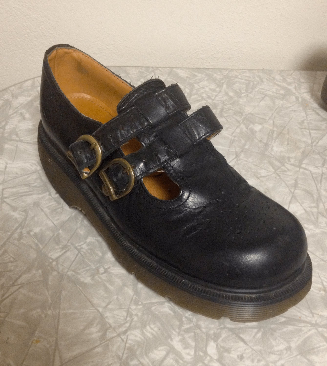 Vintage DOC MARTENS Mary JANES double T strap leather ankle
