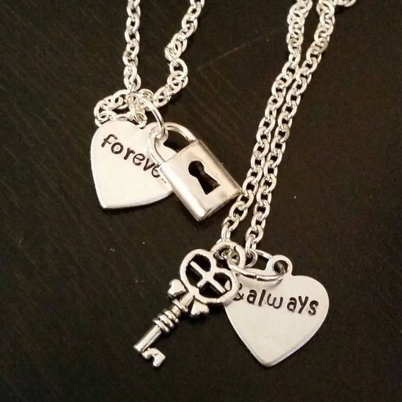 Forever & Always Lock And Key Matching Necklace Set By Megal0d0nn