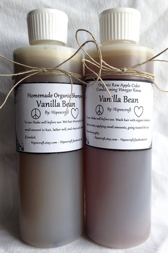 Vanilla Organic Shampoo and Conditioner Homemade by Hipeecraft
