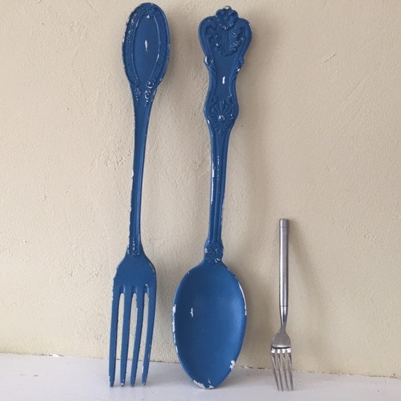 large fork and spoon wall decor distressed by MySugarBlossom