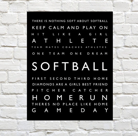 Softball Sports Decor Personalized Prints Modern