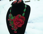 Roses are Red...bead embroidered collar, necklace