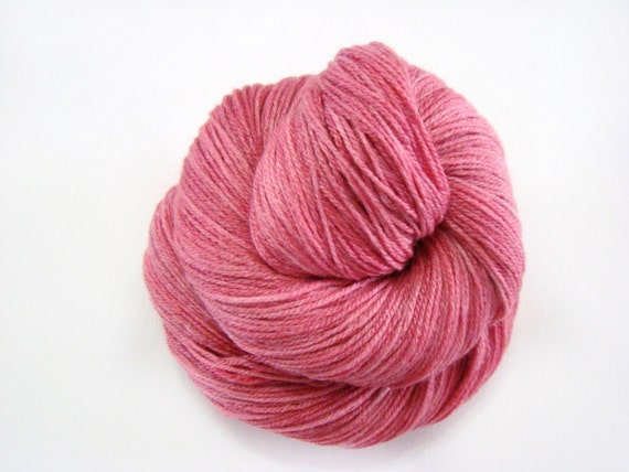 Rose Pink Dyed Yarn Merino Blend Wool Indie Dyed Wool