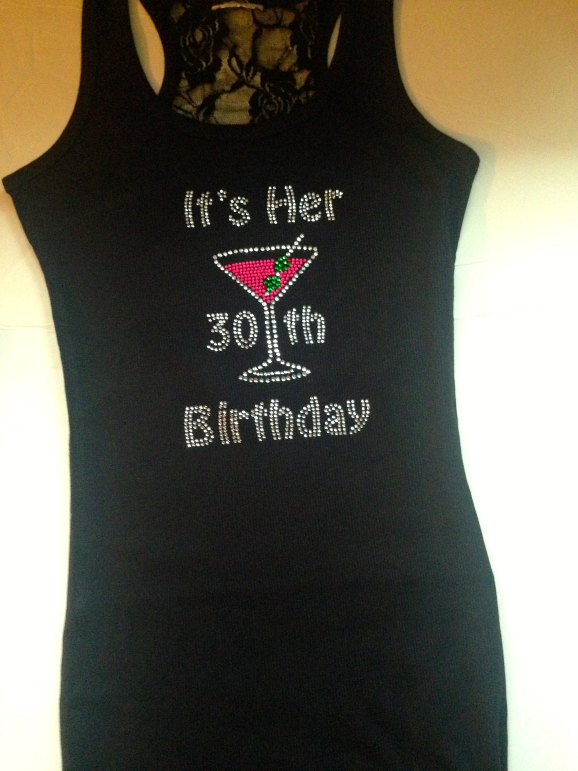 6 lace tank top birthday shirt. Ladies adult lace 30th