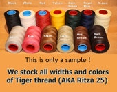 1.2mm Tiger Thread, (20 yard samples) the BEST for Hand Sewing Leather - Also known as Ritza!