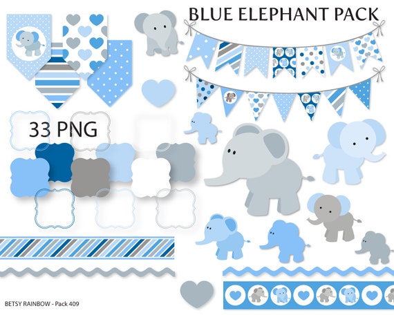 free baby blue elephant clipart - photo #49