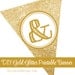 Printable DIY Gold Glitter Custom Pennant Banner