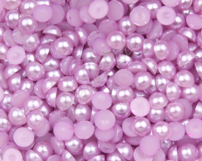 Purple Half Pearl Gems Flat Back Face Art Nail Art Scrapbook Phone Decoration Cabochon 2mm 3mm 4mm 5mm 6mm 8MM