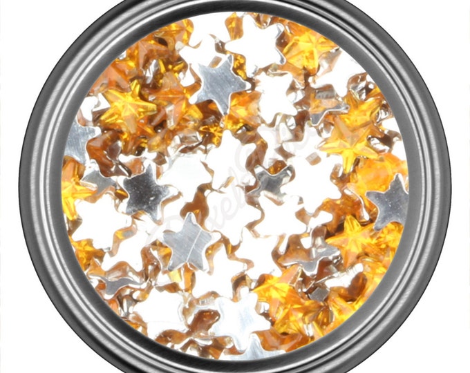 Yellow Star Rhinestone Gems Flat Back Face Art Nail Art Scrapbook Phone Decoration 3mm