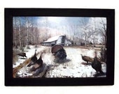 Barnyard Gobblers ..  home decor . cabin decor . wildlife picture . turkey . John Ward print . wall hanging . wall decor . Made in USA
