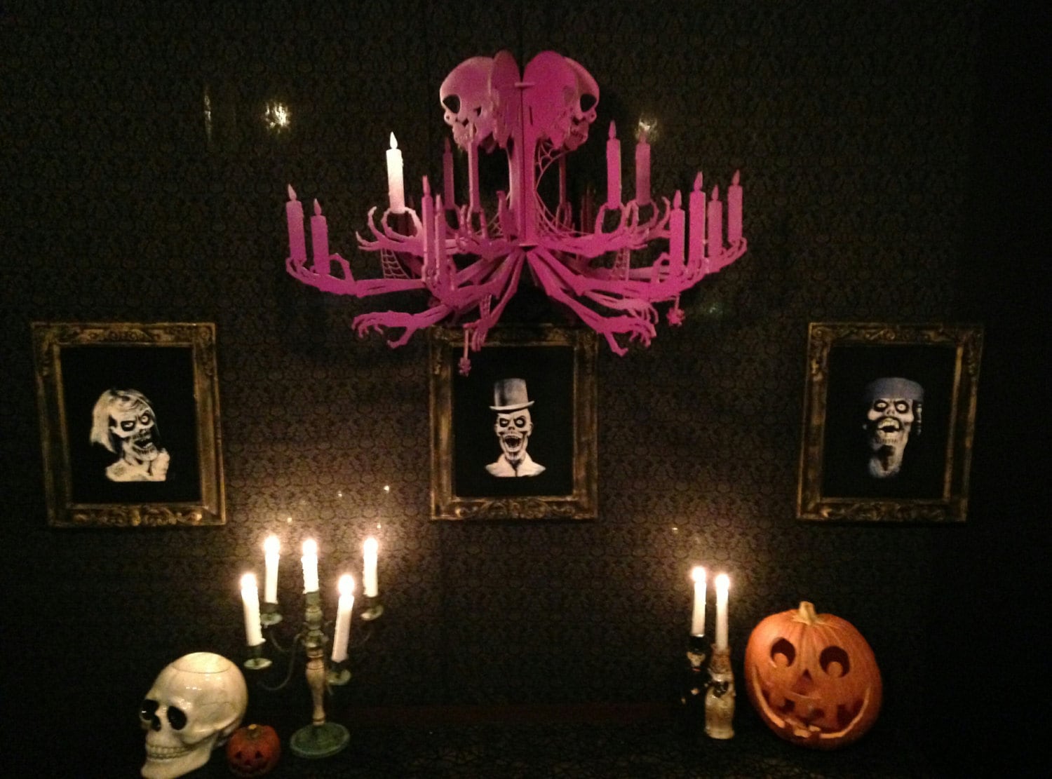 Halloween Chandelier spooky skeleton decor