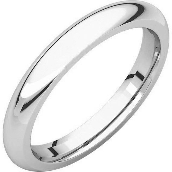 ... White Gold 3mm Comfort Fit Plain Wedding Ring Comfort Fit Wedding Band
