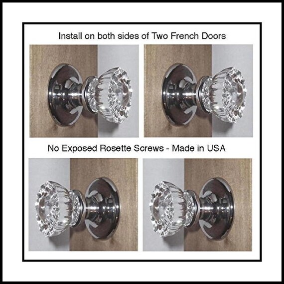 CRYSTAL French Door Knobs TWO Sets 4 Knobs Perfect